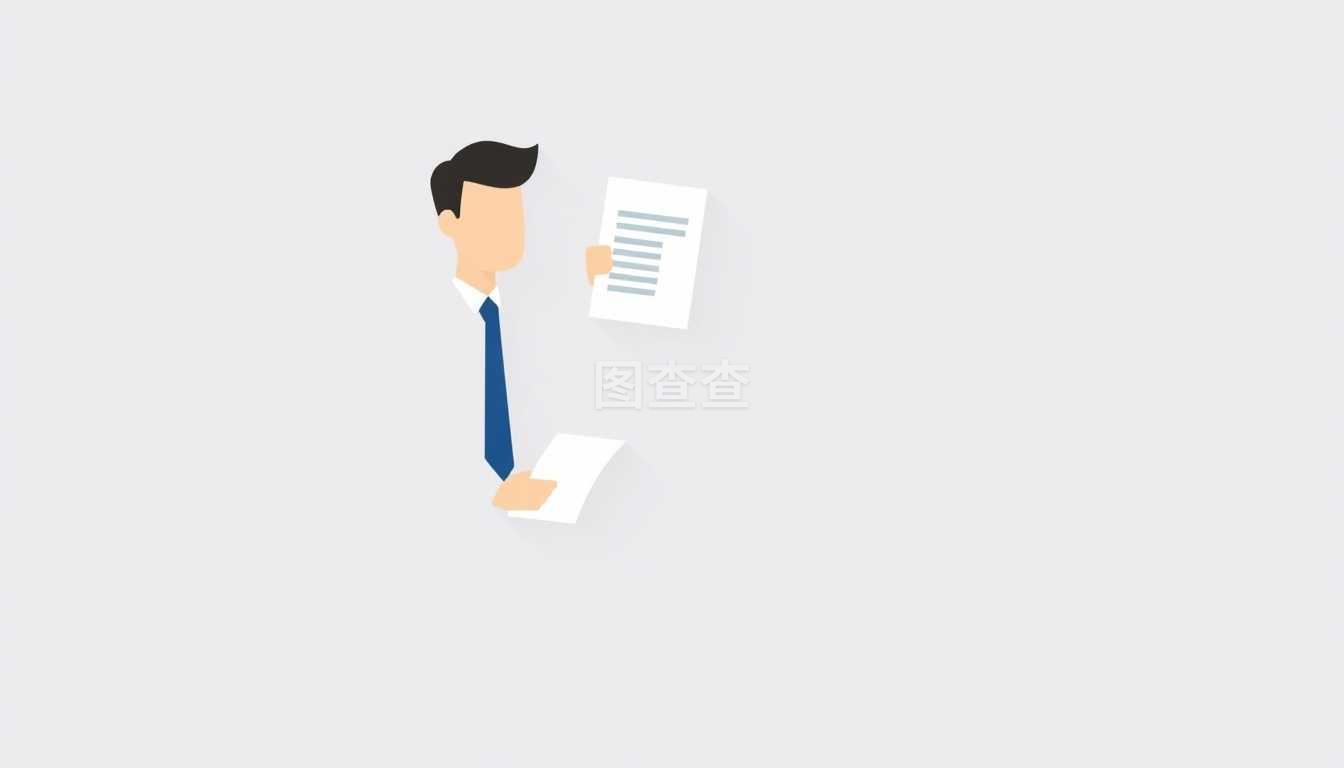 商务人士制作报表 图标符号、平面现代网页设计与长阴影空间的全新方案